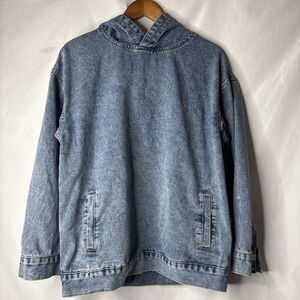 Jeans Denim Pullover M Hoodie Streetwear Acid Wash Oversize Relaxed Vtg Inspired